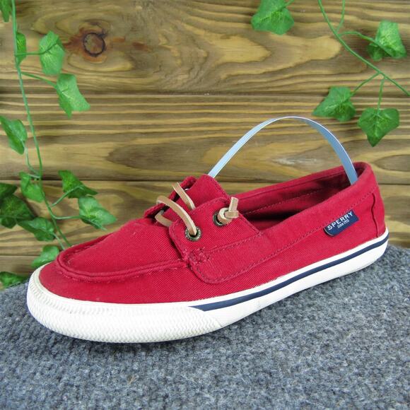 SPERRY Women's Boat Shoe Red Fabric‎ Sz 6 Medium Used 2025 - Picture 1 of 6